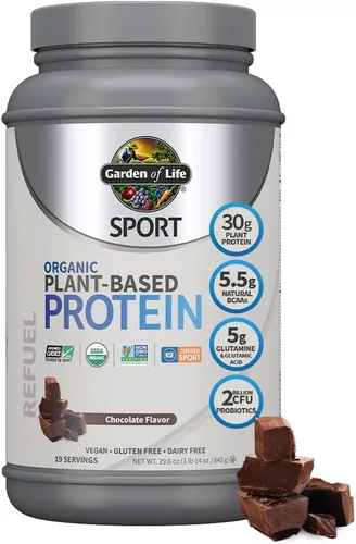 Vista 2 de Garden of Life Proteína deportiva vegana orgánica en polvo y péptidos de colágeno alimentados con pasto, 19.75 onzas