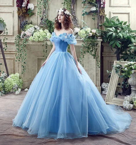 Vista 3 de Datangep - Vestido largo de quinceañera con tiras plisadas para mujer