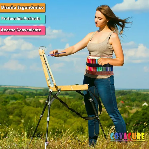 Vista 3 de covacure Lápices de Colores, Juego de Lápices de Color Premier con 36 Lápices de Colores, Sacapuntas y Bolsa de Lápices de Lona