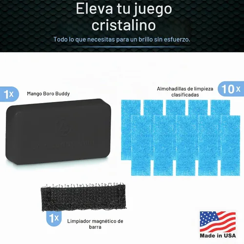 Vista 5 de SNOWTREE BoroBuddy - Limpiador de vidrio magnético BoroBuddy Piezas de vidrio, botellas, jarrones Diseño compacto para espacios más estrechos