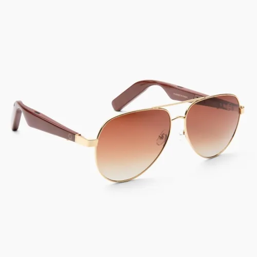 Vista 2 de Lucyd Gafas de sol UV Bluetooth para hombre con micrófono con cancelación de ruido, compatibles con asistente de voz Siri y Alexa, conducción