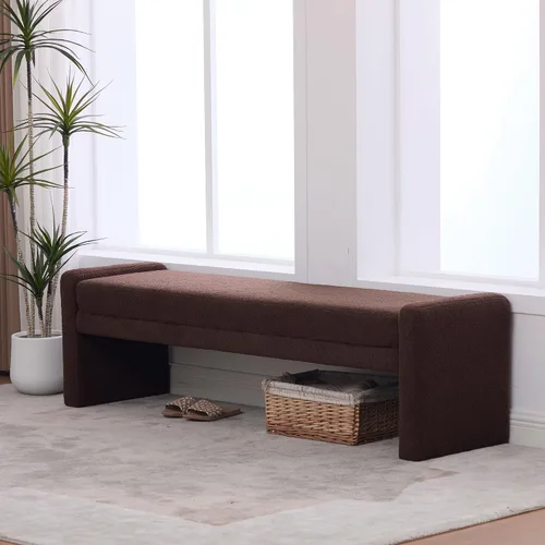 Vista 14 de Banco de almacenamiento ovalado otomano, taburete con patas de madera de goma para sala de estar, entrada y dormitorio (verde)