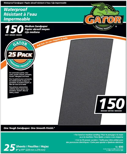 Vista 13 de Gator Hojas de lijado impermeables de 9 x 11 pulgadas, grano 320, paquete de 25