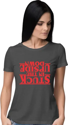 Vista 39 de Go All Out Camiseta para mujer Stuck in The Upside Down