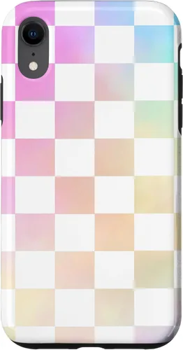 Vista 25 de Pastel Rainbow Checkerboard Checker Checked Pattern Case for iPhone 17