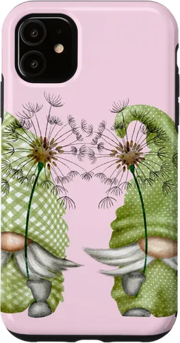 Vista 8 de Gnomos de primavera de diente de león para iPhone 16 para mujeres y divertido estuche de jardinero