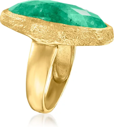 Vista 3 de Ross-Simons Anillo esmeralda de 16.00 quilates en oro de 18 quilates sobre plata esterlina