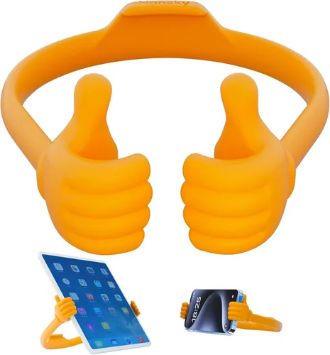 Vista 13 de Honsky Thumbs-up Soporte Porta Teléfono Celular, Soporte Base para Tableta para Escritorio de Mesa Smartphone Teléfono Celular Teléfono Móvil Rosado
