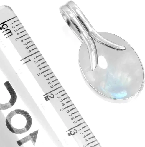 Vista 2 de JEWELOPORIUM Colgante de plata de ley 925 hecho a mano para mujer, 12 x 16 pulgadas, piedra preciosa ovalada, joyería para regalo (99557_P)