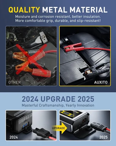 Vista 5 de AUXITO Arrancador de 6000A, arrancador de batería de coche de 12V, hasta todos los motores de gasolina y diésel de 12L con pantalla LED, caja