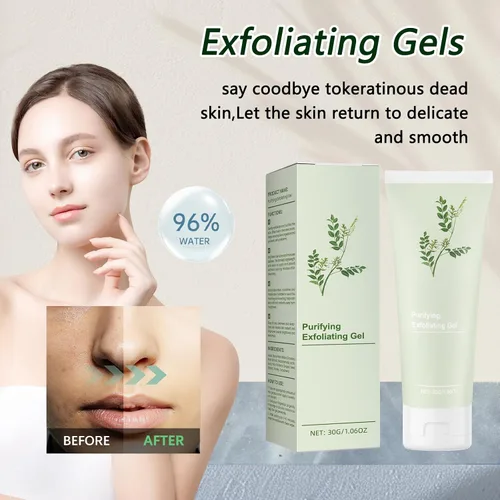 Vista 8 de Gel exfoliante purificador, 2 unidades de gel exfoliante facial y corporal de limpieza profunda, exfoliantes purificadores avanzados, exfoliante