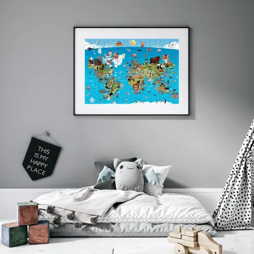 Vista 2 de Anatolian Puzzle - Mapa del mundo de dibujos animados, rompecabezas de 260 piezas, #3338