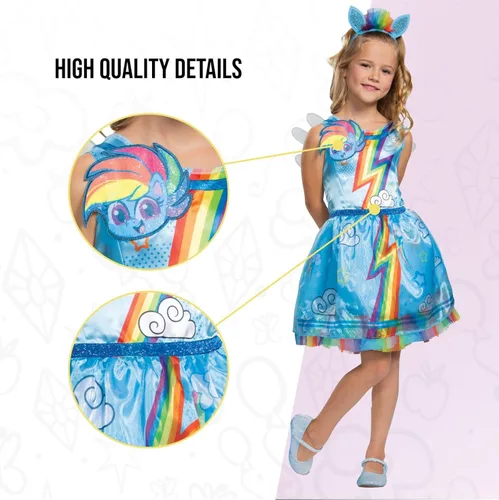 Vista 6 de Disfraz de My Little Pony de Rainbow Dash para niñas disfraz de personaje infantil