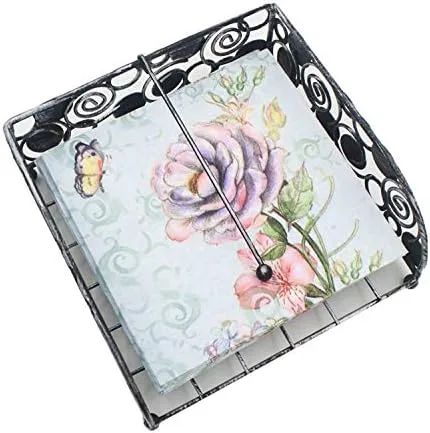 Vista 6 de WallyE Servilletas de papel de rosa y mariposa, tejido floral para fiesta de té, almuerzo, despedida de soltera, fiesta de té, boda o decoupage