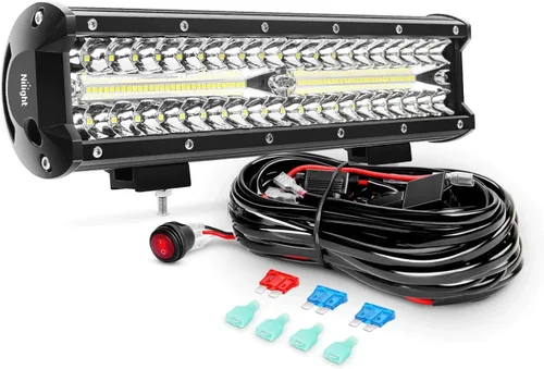 Vista 4 de Nilight ZH411-A 12” 12” 300 W, 300 W, triple fila de inundación Spot Combo 30000LM Led Off Road luces para camiones con juego de arnés de cableado