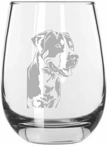 Vista 48 de Shar Pei (chino) - Vaso de vino sin tallo grabado para perro, 15.25 onzas