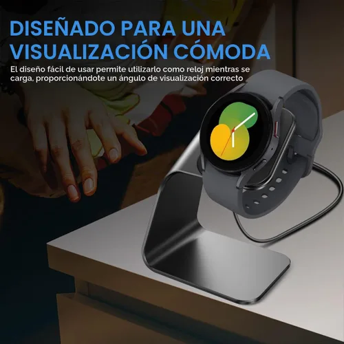 Vista 4 de NANW Base de carga compatible con Samsung Galaxy Watch 7/6/5 Pro/4/3/Active 2 - Cable de carga de repuesto USB, accesorios de soporte de muelle
