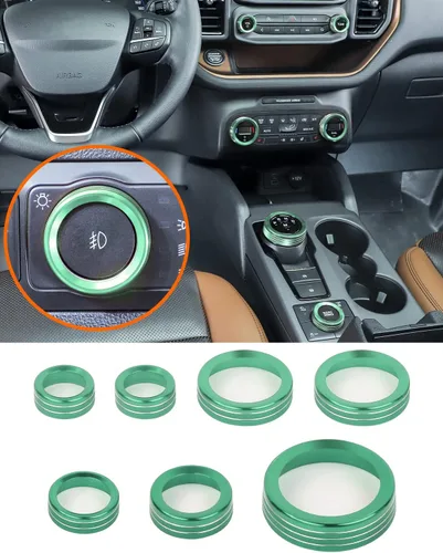 Vista 21 de Savadicar CKT01 Billet - Juegos de molduras de perillas de control de aluminio billet, faros/4WD/HVAC, biseles de anillos de perillas de control