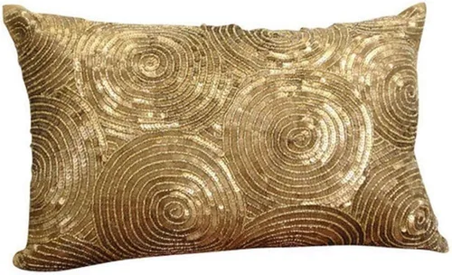 Vista 6 de The HomeCentric Funda de almohada dorada para sofá, funda de almohada geométrica moderna, 12 x 12 pulgadas (11.8 x 11.8 in), funda de almohada Dorado
