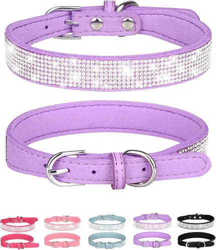 Vista 9 de Collar de perro Petank para perros pequeños, medianos y grandes, collar de perro pequeño para perras, collares de perro para niñas con brillo