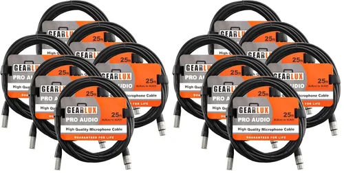 Vista 20 de Gearlux, cable de micrófono XLR, completamente balanceado, macho a hembra, 3.2 pies - paquete de 2