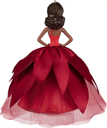 Vista 2 de Hallmark Keepsake Adorno de Navidad de plástico 2022 Muñeca Barbie de vacaciones negra