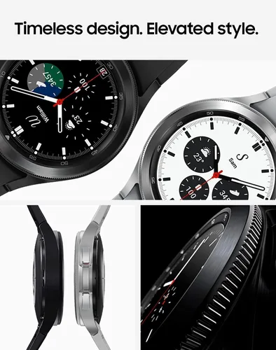 Vista 6 de SAMSUNG Galaxy Watch 4 - Reloj inteligente de 1.73 pulgadas (1.732 in) con correa adicional (negro), monitor de ECG para salud, fitness, correr