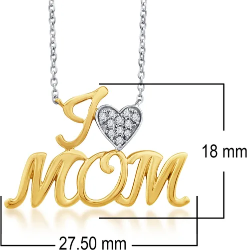 Vista 2 de Impresionante joyería para mamá Collar con colgante de diamantes cultivados en laboratorio en plata de ley 925 Regalo ideal para madres