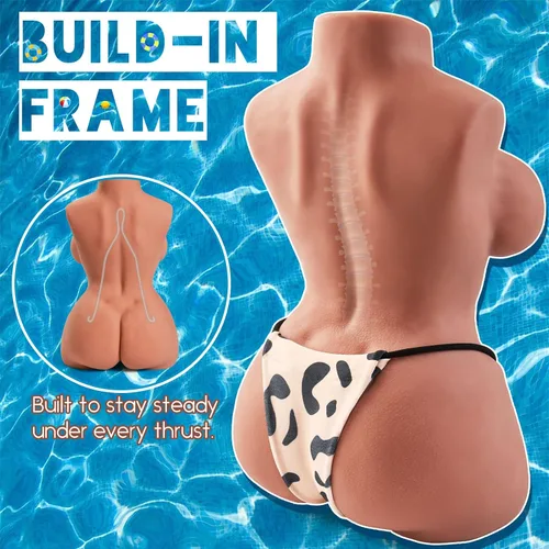 Vista 3 de Muñeca Sexual Masturbador Masculino con Fantasía de Reloj de Arena Perfecta, Muñecas Sexuales Marrones Realistas de 4.9 kg para Hombres con Vagina