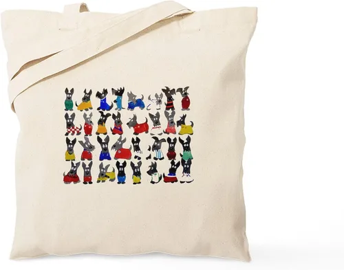Vista 15 de CafePress American Scottie - Bolsa de compras de lona beige natural reutilizable