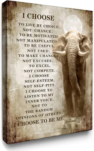 Vista 11 de Luslya Lienzo de elefante cristiano para pared, imagen motivacional de elefante, decoración de pared enmarcada, citas inspiradoras, pósteres