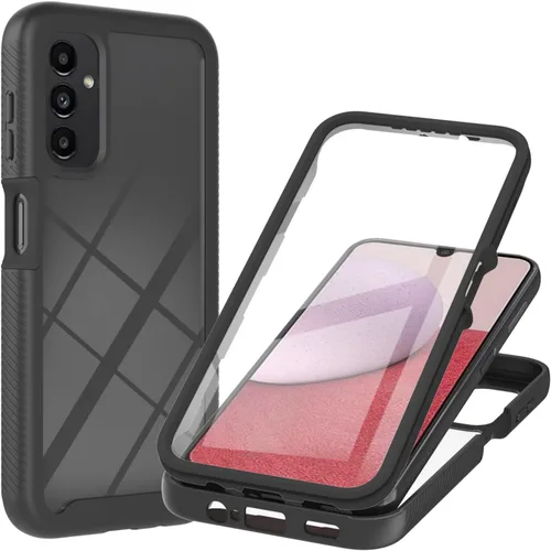 Vista 16 de Funda para Samsung Galaxy A13 LTE 4G, Samsung A13 LTE Funda para teléfono con protector de pantalla integrado, cubierta trasera delgada transparente