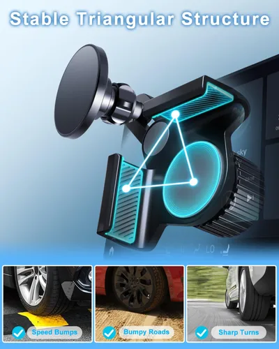 Vista 2 de Soporte para cargador de teléfono Tesla Model Y Model 3 Cybertruck de 15 W [sin luz molesta], cargador de montaje de teléfono para automóvil