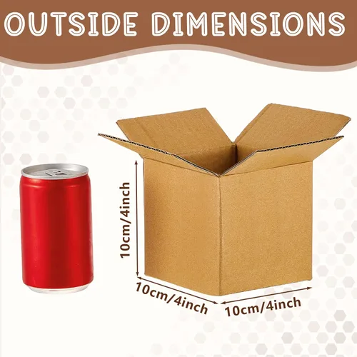Vista 2 de PerKoop Paquete de 100 cajas de envío de 4 x 4 x 4 pulgadas, caja de correo de cartón, cajas de envío pequeñas de papel kraft corrugado