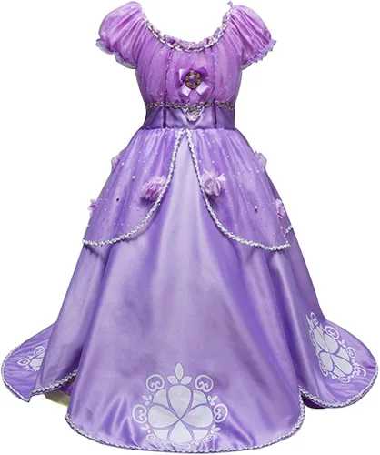 Vista 2 de FMYFWY Sofia The First Girls Rapunzel - Vestido de princesa de carnaval para Halloween Navidad fiesta de cumpleaños accesorios