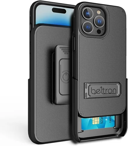 Vista 9 de BELTRON Combo de funda para iPhone 13/14, funda protectora delgada de agarre de cuerpo completo y clip giratorio para cinturón 3 en 1 Combo