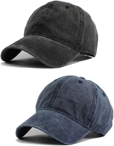 Vista 27 de HH HOFNEN Gorra de béisbol de algodón de sarga lavada y desgastada, vintage, ajustable, para hombre y mujer