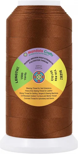 Vista 80 de Mandala Crafts Airforce Blue Tex 70 - Hilo de poliéster para tapicería 1500 Yds T70 UV Resistant Strong Thread for Leather Sewing, Marine