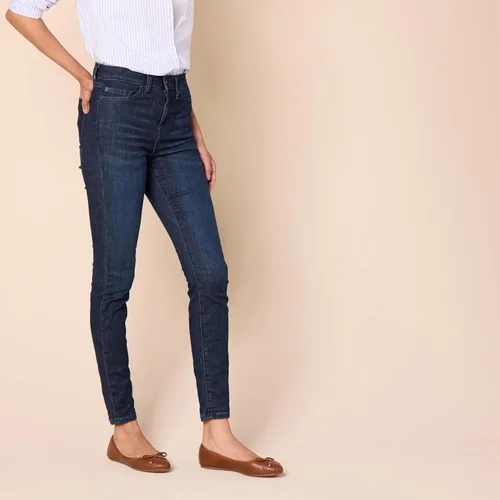 Vista 2 de Tienda Essentials Jeans ajustados para mujer, cintura alta, jeans elásticos