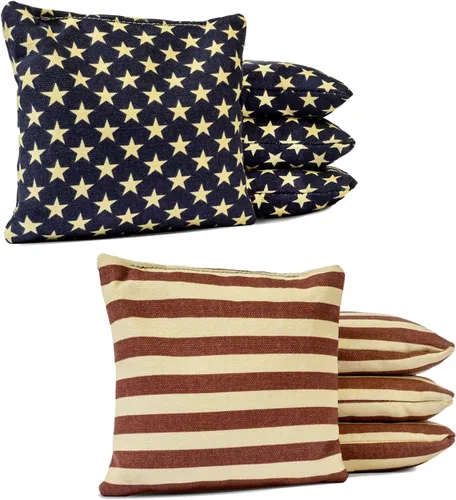 Vista 80 de 8 bolsas estándar de cornhole de tela de pato reglamentarias rellenas de maíz