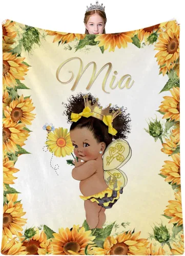 Vista 15 de Artsadd Mantas personalizadas para niñas bebés con nombre, manta personalizada para niños, manta personalizada para regalo para bebé niña