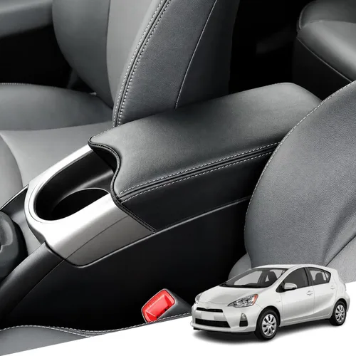 Vista 132 de Great-luck Funda de cuero para consola central, almohadilla para reposabrazos, accesorios de cubierta de caja (costuras rojas) para BMW X1 2023 2024