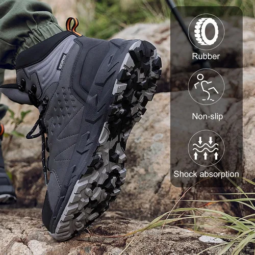 Vista 5 de Botas de senderismo impermeables para hombre, zapatos de trabajo ligeros para exteriores
