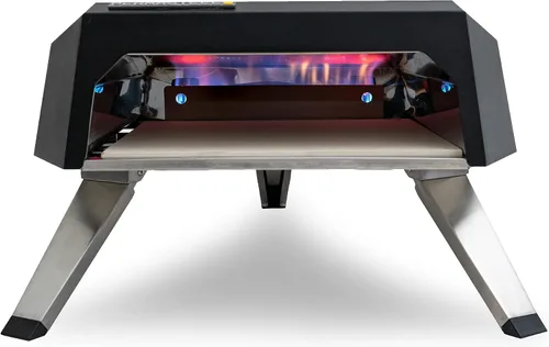 Vista 2 de Permasteel Horno de pizza de gas de 12 pulgadas con tapa, horno de pizza para exteriores, horno de pizza de gas portátil para exteriores