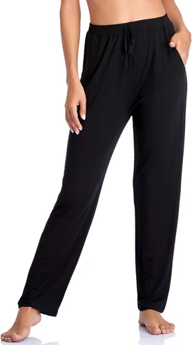 Vista 2 de ASIMOON Pantalones de yoga para mujer, suaves, cómodos, elásticos, sueltos, rectos, casuales, atléticos, para correr, entrenar, descansar