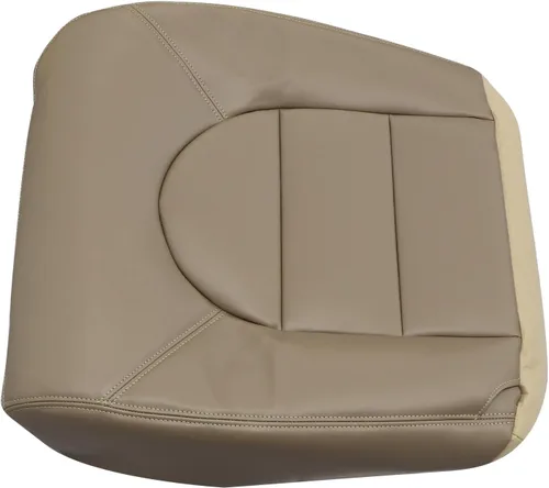 Vista 3 de NLQR Funda de asiento de repuesto para parte inferior del lado del pasajero de cuero marrón compatible con Ford F250 F350 F450 F550 Lariat XLT 1999