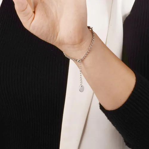 Vista 54 de LinnaLove - Pulsera de identificación de alerta médica con cadena Rolo simple pregrabada para mujer