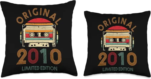 Vista 3 de Retro Limited Edition 2010 Cassette Tape 16th Birthday Throw Pillow