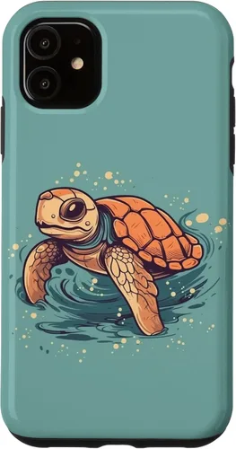 Vista 8 de Funda para iPhone SE (2020) / 7 / 8 Cute Kawaii Sea Turtle in the Ocean