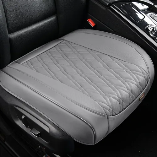 Vista 10 de TIEHESYT 2 fundas de piel de napa para automóviles, funda de asiento delantero inferior para automóvil, cojín de asiento sin respaldo